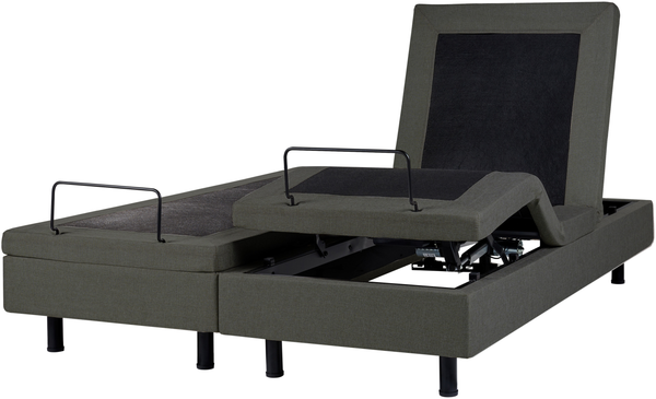 Verstellbares Bett ohne Kopfteil Stoff CASTELLAN 160 x 200 cm Dunkelgrau Bild 5