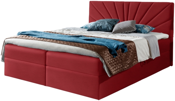 99rooms Lazzaro Boxspringbett Kunstleder SOFT Rot 140x200 cm Bild 3