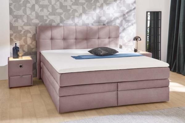 Jockenhöfer 'Amy' Boxspringbett, 180x200 cm, Samtähnlich Rosa