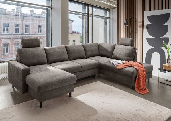 Wohnlandschaft >Pris< U-Form, Funktionen - 153x305x75x200 (LxBxHxT)