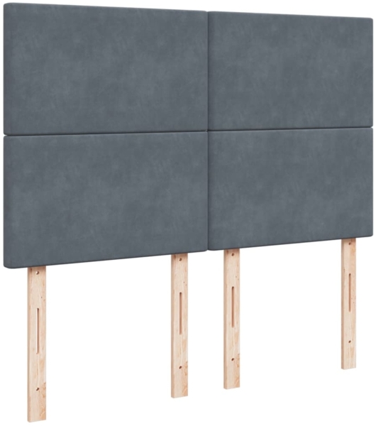 vidaXL Boxspringbett mit Matratze Dunkelgrau 140x200 cm Samt 3290925 Bild 7