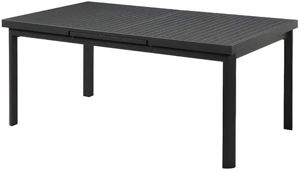 Vente-unique - NAURU Garden dining set Metall Grau - B 100 cm x H 76 cm x L 180 cm240 cm