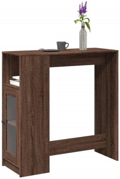 vidaXL Bartisch mit Regal Braun Eiche 101x40x103,5 cm Holzwerkstoff 854370