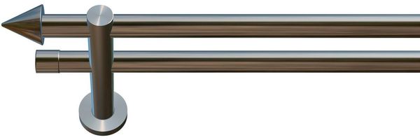indeko Gardinenstange Calais, Ø 20 mm, 2-läufig, Wunschmaßlänge, verschraubt, Komplett-Set inkl. Montagematerial