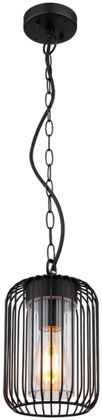 Hängelampe, Außenleuchte, Edelstahl schwarz, H 75,5 cm