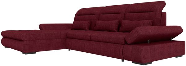 Ecksofa Ares L Form aus Samtstoff - Samtstoff - bordeaux - Links
