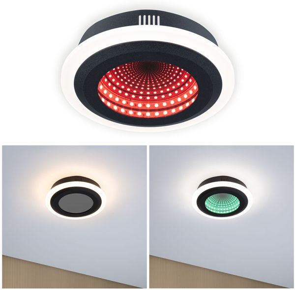 Paulmann 71037 LED Deckenleuchte Spaceglow Two RGB Tunable White dimmbar schwarz