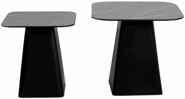 Satztisch >Lissi< (2er-Set) in schwarz, Metall - 50x46x50cm (BxHxT)