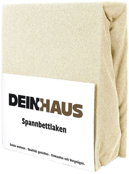DH DEIN. HAUS Spannbettlaken Frottee SOFT, Baumwolle, Gummizug: rundum, (1 Stück), weich saugfähig atmungsaktiv Rundumgummi formstabil bis 20 cm