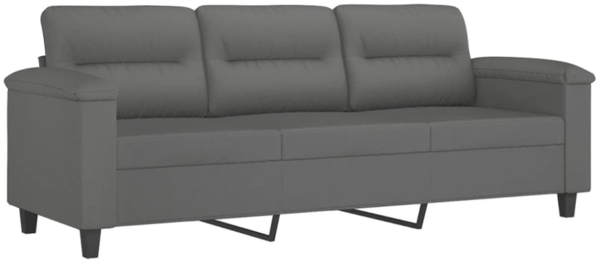 vidaXL 4-tlg. Sofagarnitur mit Kissen Dunkelgrau Mikrofasergewebe 3202310 Bild 9