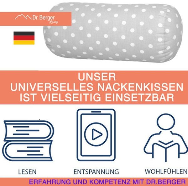 Original Dr. Berger Nackenrolle Tupfen Grau 40 x 16 cm Bild 3