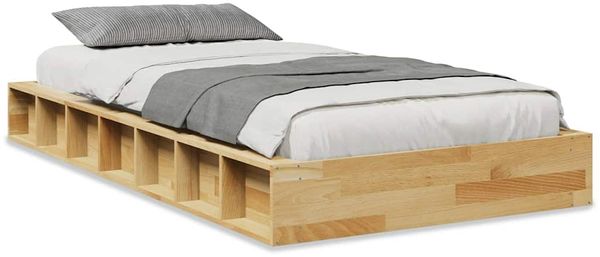 Einzelbetten, Betten für Erwachsene, Massivholzbett ohne Matratze 80x200 cm Eichenholz de3383