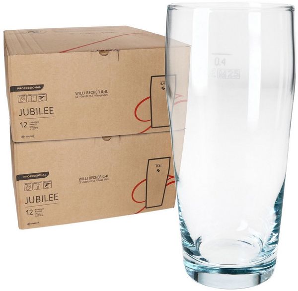 MamboCat Bierglas MamboCat 24er Set Willibecher 0,4 L geeicht Bierglas Trinkglas Drinks, Glas