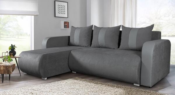 Ecksofa Rino mit Schlaffunktion und Bettkasten - L-Form Couch, Polsterecke, Couchgarnitur, Eckcouch, Sofa, Sofagarnitur (Enjoy 24 + Cayenne 1118)