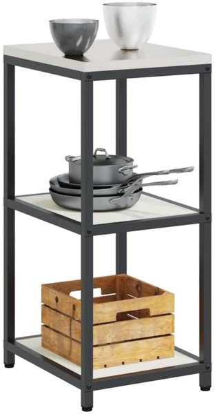 vidaXL Küchenlageregal mit Regal mit Speicher Weiß Stahl 874969 Bild 2