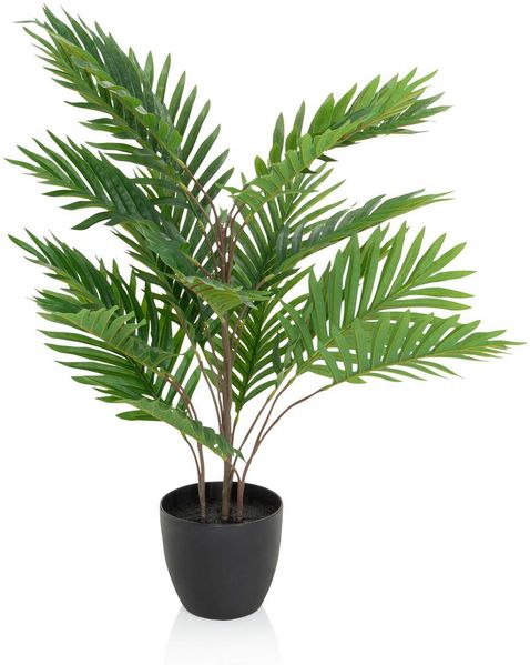 bümö plants Areca Kunstpflanze - Täuschend echte Goldfruchtpalme, geruchlose Premium Kunstblume für lebendiges Ambiente - authentische, künstliche Pflanzen als Deko für's Wohnzimmer, Büro & mehr, BUP-areca