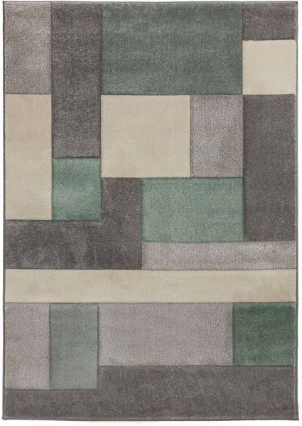 FLAIR RUGS Teppich Cosmos, rechteckig, Höhe: 12 mm, Patchwork Design, mehrfarbig, mit Hoch-Tief-Effekt