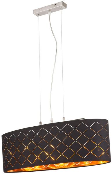 LED Hängeleuchte, Dekorstanzungen, goldfarben, H 140 cm