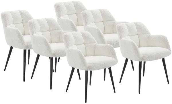 Vente-unique - PEGA Stuhl Stoff Weiß - B 62 cm x H 78 cm x L 58,5 cm