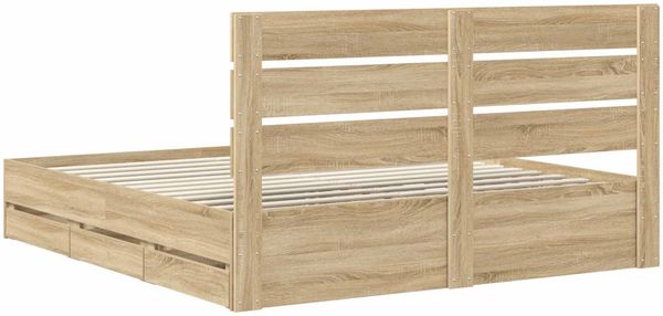 vidaXL Bettrahmen Sonoma-Eiche 200 x 200 cm Ingenieurs Holz 3411809 Bild 10