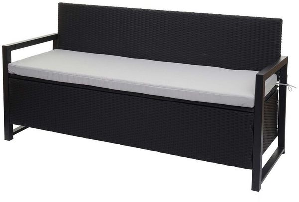 MCW Sitzbank MCW-F39-3, Staufach inkl. wasserabweisendem Bezug, Kissenbezug mit Reißverschluss