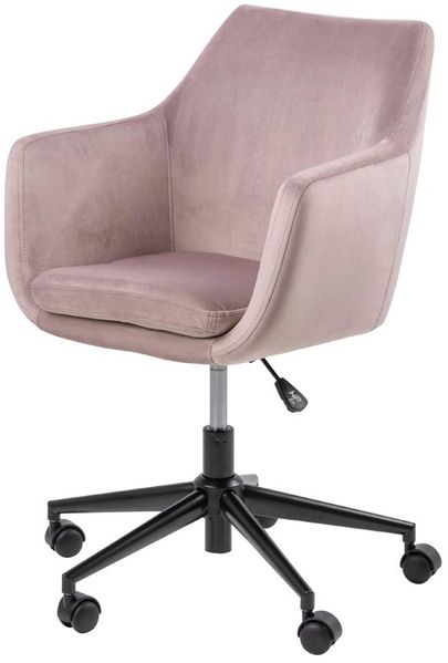 Selsey MARCELIO - Bürostuhl / Schreibtischstuhl mit Veloursbezug, höhenverstellbar (Hellrosa)