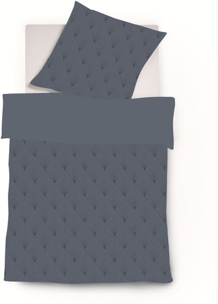 Fleuresse Black Premium Schweizer Satin Bettwäsche mit Uni Wendeseite grau