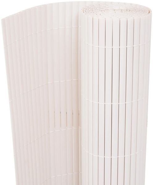 vidaXL Gartenzaun Doppelseitig 90×500 cm Weiß 43627