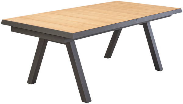 Gartentisch Kumasi , Echtholz , Schwarz, Holzfarben , 200 x 75 x 100 cm