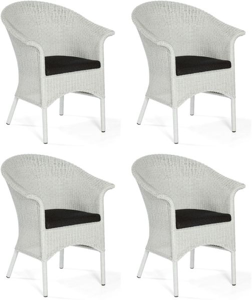 Sonnenpartner 4er-Set Garten-Sessel Cayman Aluminium mit Polyrattan white-washed Loom-Optik Gartenst