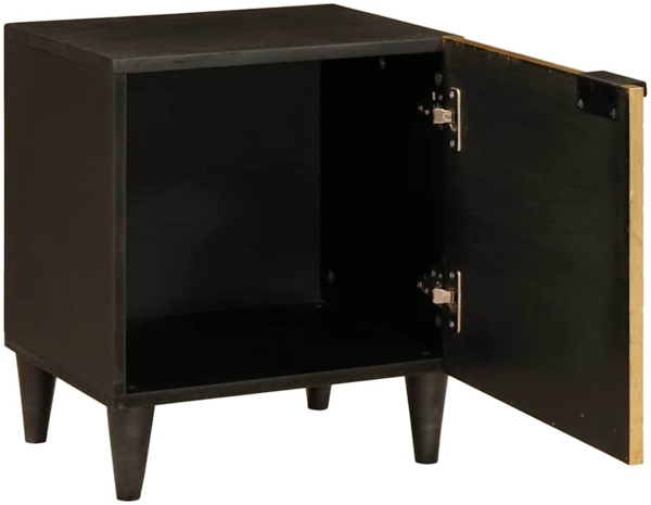 vidaXL Nachttisch Schwarz und Gold 40 x 33,5 x 46 cm Massivholz Akazie 4017824