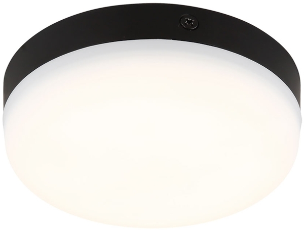 LED Deckenleuchte, schwarz matt, D 12 cm