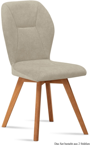 Esszimmerstuhl (2er-Set) Donia 51x92x60 Eiche geölt/Natur
