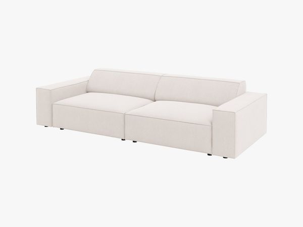 Micadoni 3-Sitzer Sofa Jodie Strukturierter Stoff Megan Helles Beige Bild 3