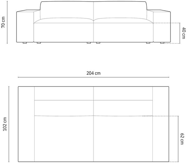 Micadoni 3-Sitzer Sofa Jodie Strukturierter Stoff Megan Helles Beige Bild 7