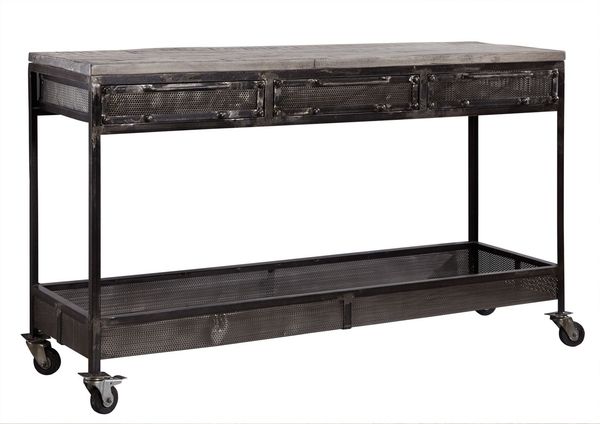 Konsolentisch Mango 150x45x90 grau lackiert HEAVY INDUSTRY #121