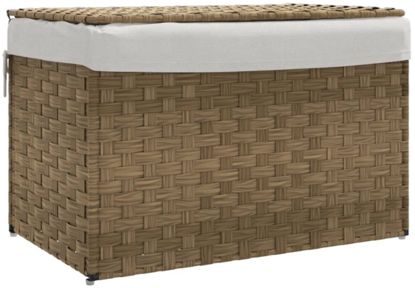 vidaXL Wäschekorb mit Deckel 55,5x35x34 cm Poly Rattan 372049