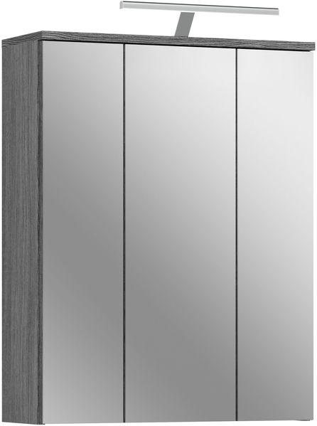 Spiegelschrank Blake - Rauchsilber / Spiegelglas mit Badaufsatzleuchte