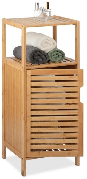 Schmaler Badschrank aus Bambus 10044737