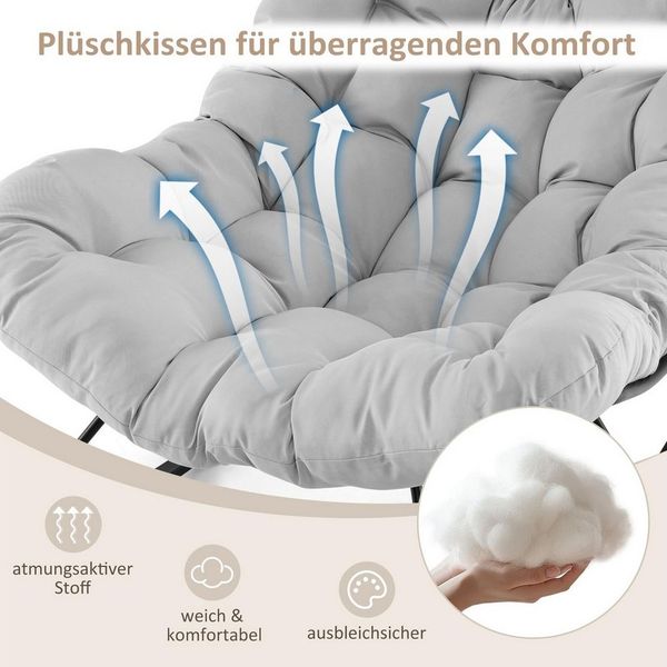 COSTWAY Schaukelsessel, Schaukelstuhl Relaxstuhl bis 205kg für Balkon, Indoor