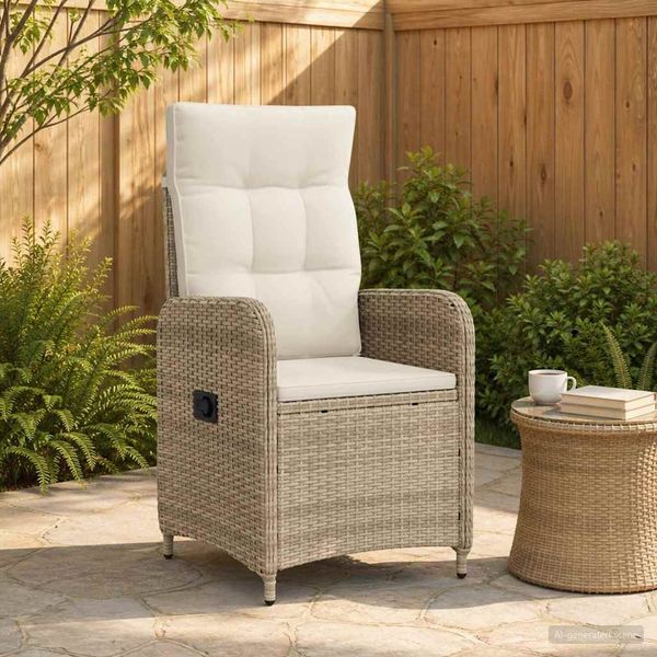 vidaXL Verstellbarer Gartenstuhl Beige und Cremeweiß 42027155