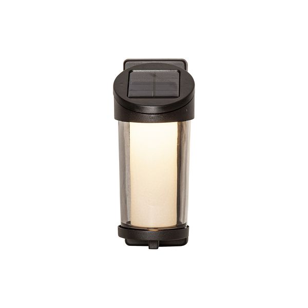 LED Solarlampe ,Alippa' zur Wandbeleuchtung, Dämmerungssensor, schwarz, H 21cm