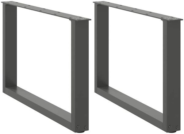 vidaXL Couchtischbeine U-Form 2 Stk. Anthrazit 60x(42-43) cm Stahl 4013162