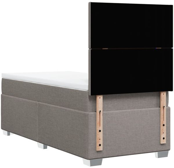 vidaXL Boxspringbett mit Matratze Taupe 100x200 cm Stoff 3292696 Bild 12