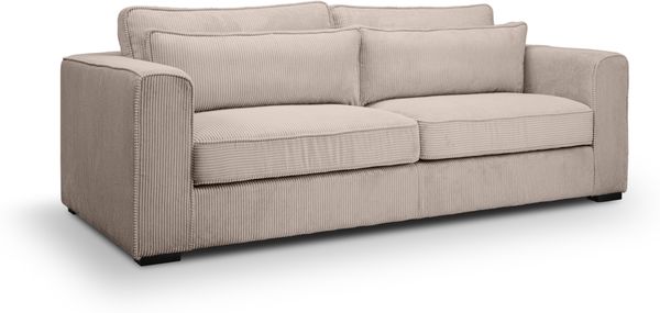 3 Sitzer Sofa B/H/T: 241 x 92 x 112 cm in beige-braun