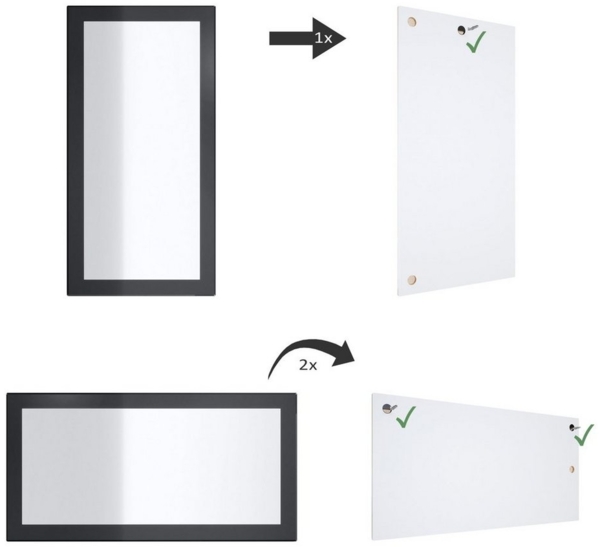 Vladon Spiegel Lima, Wandspiegel mit Rahmen im modernen Stil, Sandgrau Hochglanz (89x45 cm) Bild 2