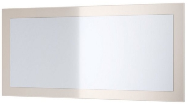 Vladon Spiegel Lima, Wandspiegel mit Rahmen im modernen Stil, Sandgrau Hochglanz (89x45 cm) Bild 4