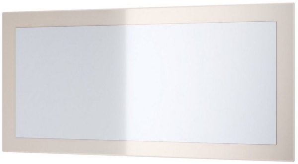 Vladon Spiegel Lima, Wandspiegel mit Rahmen im modernen Stil, Sandgrau Hochglanz (89x45 cm) Bild 5