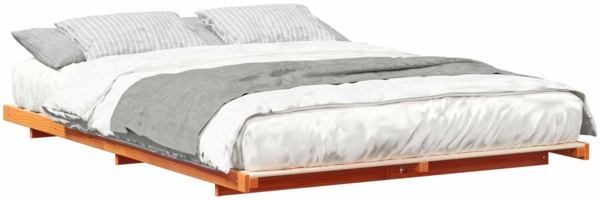 vidaXL Bodenbettgestell Wachsbraun 140 x 220 cm Massivholz Kiefer 873132