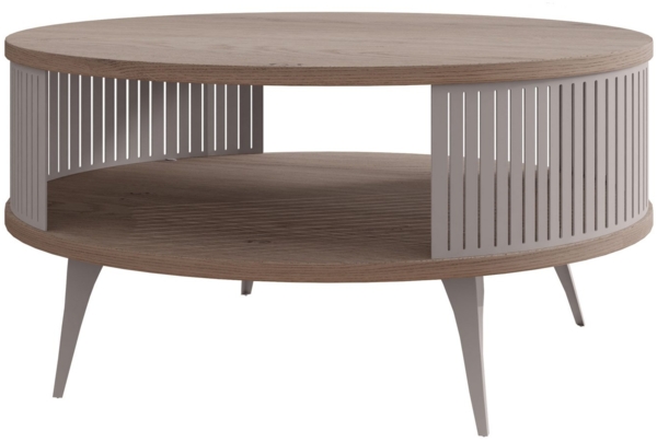 Couchtisch Rajkon Cashmere, Beine und Seiten aus Stahl (Farbe: Cashmere / Cremona Cannolo)